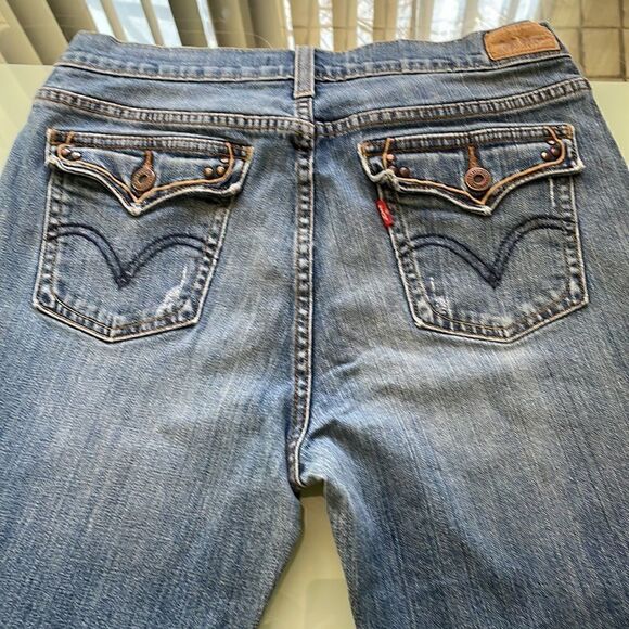 Levi’s 515 jeans 8 sc flip pockets boot cut medium blue wash stretchy - Picture 4 of 16